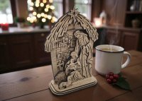 Vyřezávaná dřevěná Svatá rodina