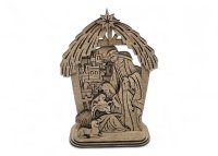 Vyřezávaná dřevěná Svatá rodina