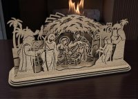 Dřevěný betlém se stříškou