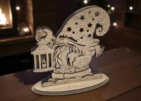 Dřevěný vánoční skřítek s lampášem