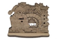 Dřevěný Santa u krbu