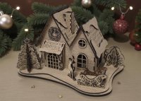 Dřevěný vánoční domeček