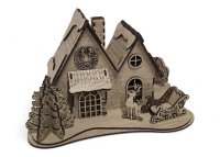 Dřevěný vánoční domeček