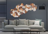 Dřevěná mapa Slovenska – Okresy od 75 cm