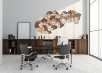 Dřevěná mapa Slovenska – Okresy od 75 cm