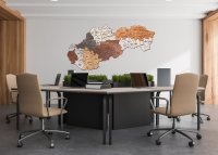 Dřevěná mapa Slovenska – Barevné kraje s okresy