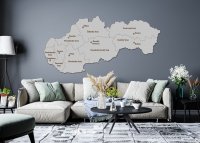 Dřevěná mapa Slovenska s kraji
