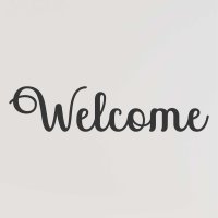 Dřevěný nápis na zeď – Welcome