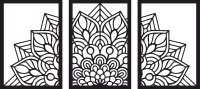 Třídílný obraz na zeď - Mandala