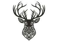 Dřevěný obraz – Ornamentální hlava jelena