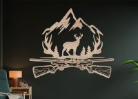 Dřevěný obraz – Myslivecký motiv s jelenem