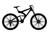 Dřevěný obraz - silueta horského kola na zeď