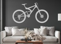 Dřevěný obraz - silueta horského kola na zeď