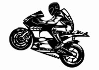 Dřevěný obraz na zeď - Motorkář