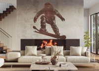 Dřevěný obraz – Skok na snowboardu