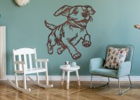 Dřevěný obraz – Běžící pejsek