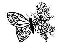 Dřevěný obraz – Motýl s květinami