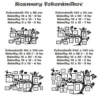 Dřevěný fotorámeček na zeď – Rodinný strom s ptáčky