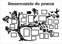 Dřevěný fotorámeček na zeď – Rodinný strom s ptáčky