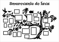 Dřevěný fotorámeček na zeď – Rodinný strom s ptáčky