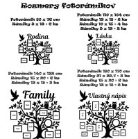 Dřevěný fotorámeček na zeď – Rodinný strom s nápisem