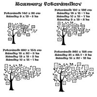 Dřevěný fotorámeček na zeď – Rodinný strom