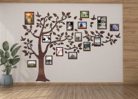 Dřevěný fotorámeček na zeď – Rodinný strom