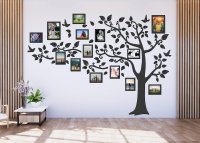 Dřevěný fotorámeček na zeď – Rodinný strom