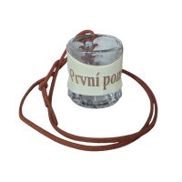 Skleněný panák s koženým obalem – První pomoc