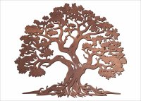 Dřevěný strom života Premium – ručně broušený & mořený