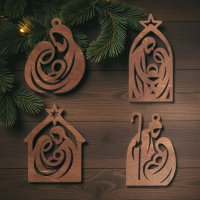 Dřevěná vánoční ozdoba – Betlém