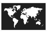 Dřevěná 3D mapa světa ze dvou vrstev
