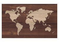 Dřevěná 3D mapa světa ze dvou vrstev