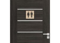 Dřevěná tabulka na WC - čtvercové označení žena a muž