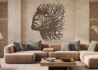 Dřevěný obraz na zeď – Silueta ženy v liniích