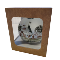 Skleněná koule na svíčku - olivově zelená