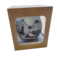 Skleněná  koule na svíčku - šedá, hnědá