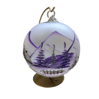 Skleněná koule na svíčku na stojanu