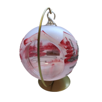 Skleněná koule na svíčku - červená