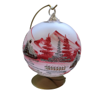 Skleněná koule na svíčku - červená