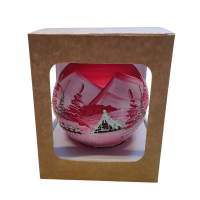 Skleněná koule na svíčku - červená matná