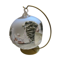 Skleněná koule na svíčku - olivově zelená