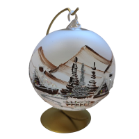 Skleněná  koule na svíčku - hnědá