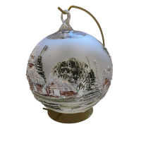 Skleněná koule na svíčku - olivově zelená