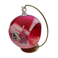 Skleněná koule na svíčku - červená matná