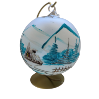 Skleněná koule na svíčku - tyrkysová