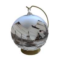 Skleněná  koule na svíčku - šedá, hnědá