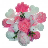 Mýdlová kytice - růžovo - bílá