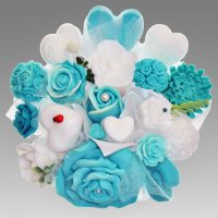 Mýdlová kytice - modrá