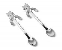 Čajové lžičky stříbrné barvy - kočky